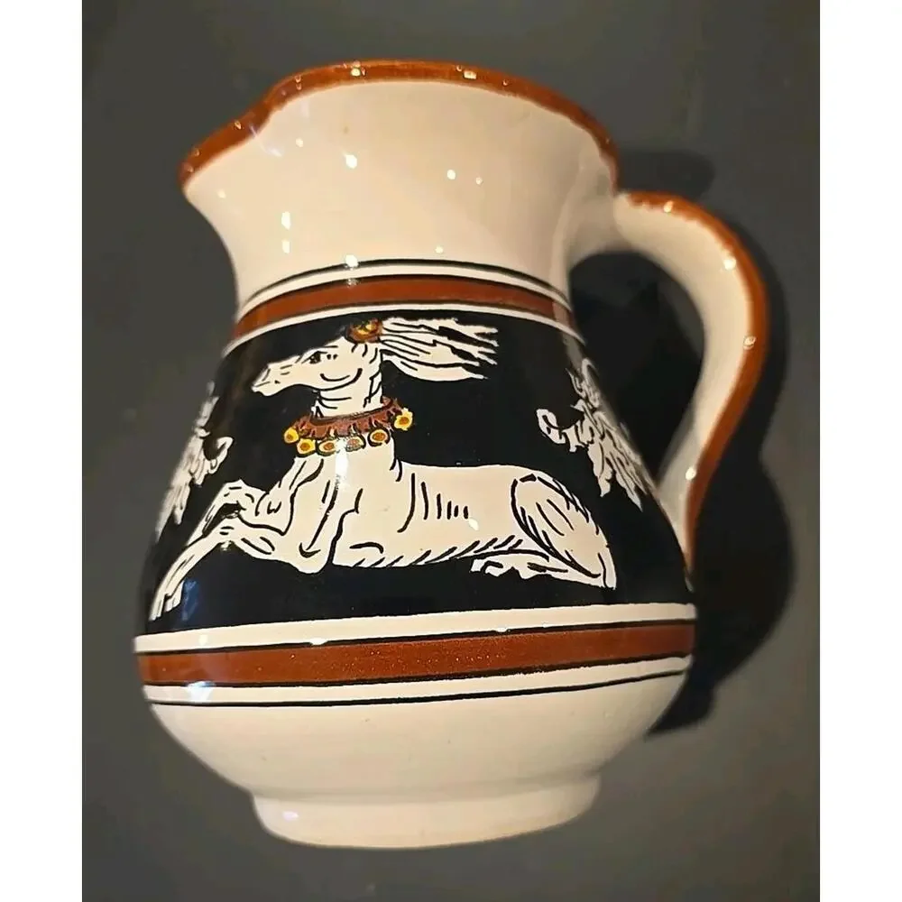 Siena Italy Deer Stag Small 6" Pottery Pitcher Creamer - Picture 3 of 5